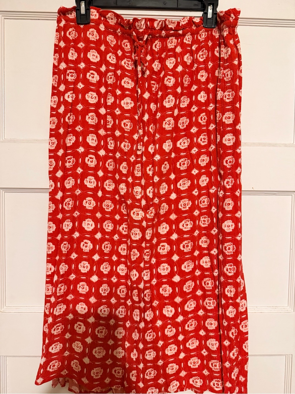 Wonderly Red Floral Maxi Skirt